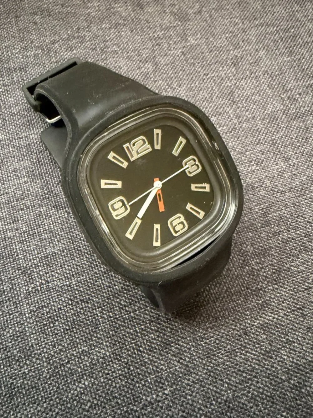 Remix Black Silicone Square Watch